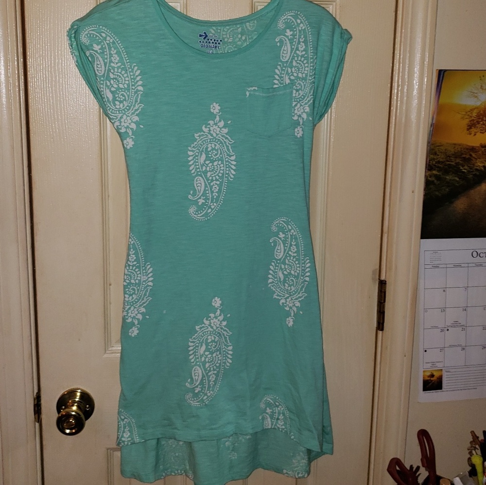 Aqua and white girls dress Old Navy